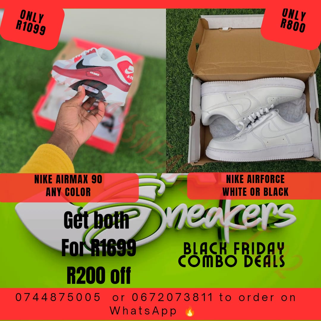 Black Friday Special - Nike Airmax 90 any color + Nike Air Force 1 Black or white