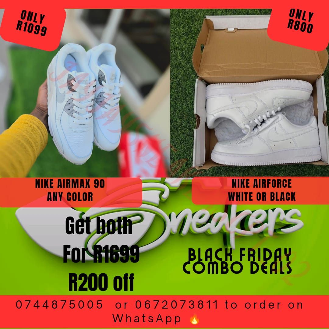 Black Friday Special - Nike Airmax 90 any color + Nike Air Force 1 Black or white
